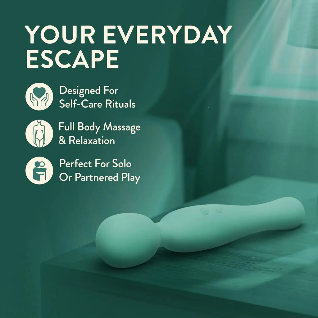 Blush Novelties® Amelia Dual-Ended Silicone Wand Vibrator Seafoam