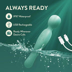 Blush Novelties® Amelia Dual-Ended Silicone Wand Vibrator Seafoam