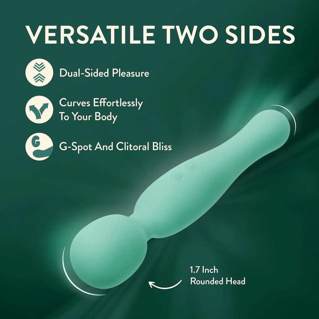 Blush Novelties® Amelia Dual-Ended Silicone Wand Vibrator Seafoam