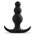 Blush Novelties® Anal Adventures Platinum Beaded Butt Plug - Popping Sensation | Anchor Base Black
