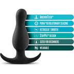 Blush Novelties® Anal Adventures Platinum Curve Butt Plug - Prostate Targeting | Anchor Base Black