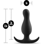 Blush Novelties® Anal Adventures Platinum Curve Butt Plug - Prostate Targeting | Anchor Base Black