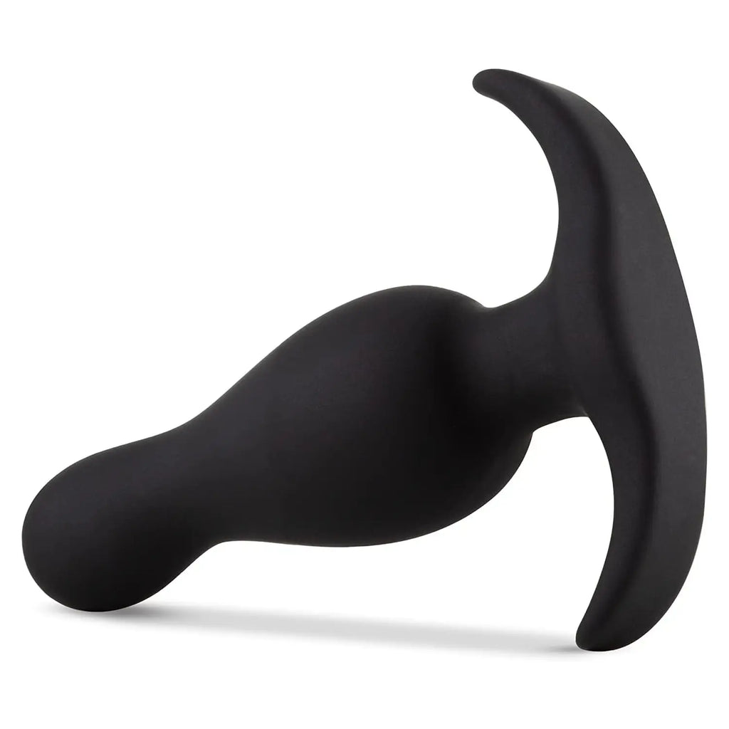 Blush Novelties® Anal Adventures Platinum Curve Butt Plug - Prostate Targeting | Anchor Base Black