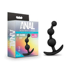 Blush Novelties® Anal Adventures Platinum Small Beads - Progressive Sizing | Easy Retrieval Loop Black