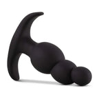Blush Novelties® Anal Adventures Platinum Stacked Butt Plug - 3 Tapered Beads | Curved Design Black