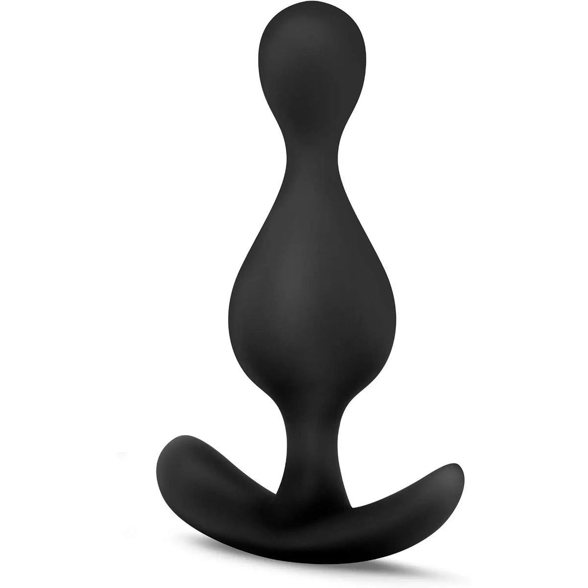 Blush Novelties® Anal Adventures Platinum Wave Butt Plug - Flexible Shaft | Tapered Tip | Anchor Base Black