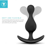 Blush Novelties® Anal Adventures Platinum Wave Butt Plug - Flexible Shaft | Tapered Tip | Anchor Base Black