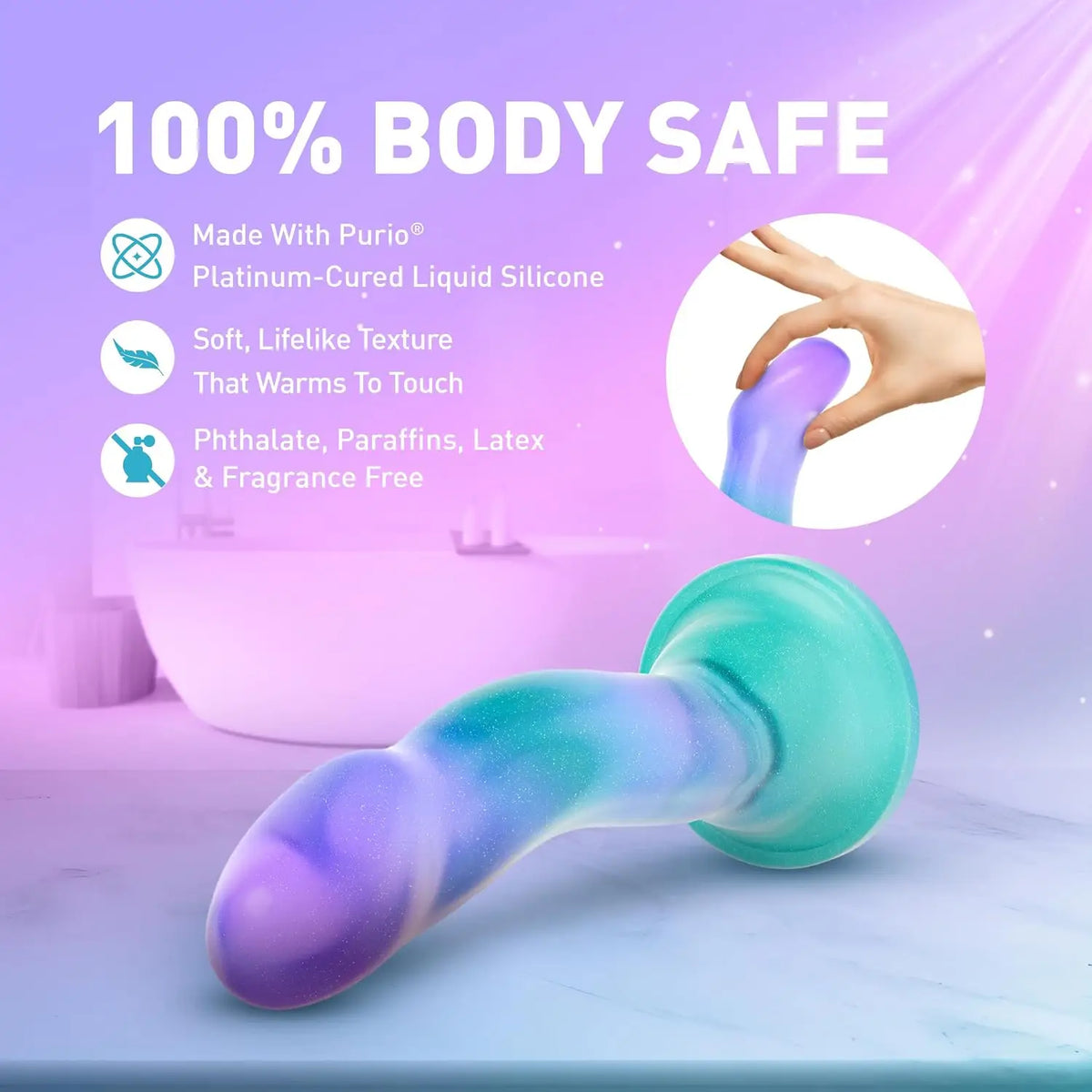 Blush Novelties® Avant Aurora Silicone Suction Cup Dildo Multicolor