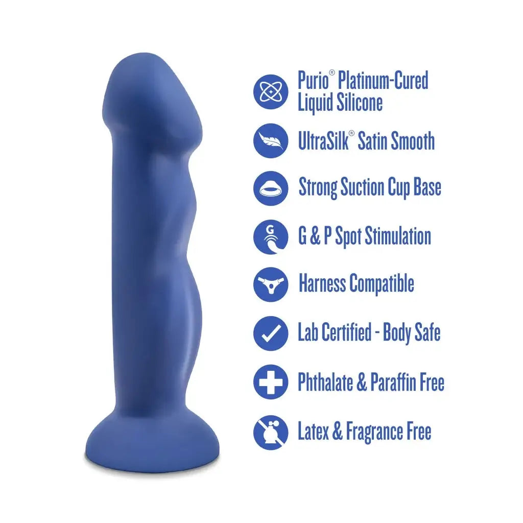 Blush Novelties® Avant D12 Suko Dual Density Dildo - Sensa Feel | Suction Cup & Harness Compatible Blue