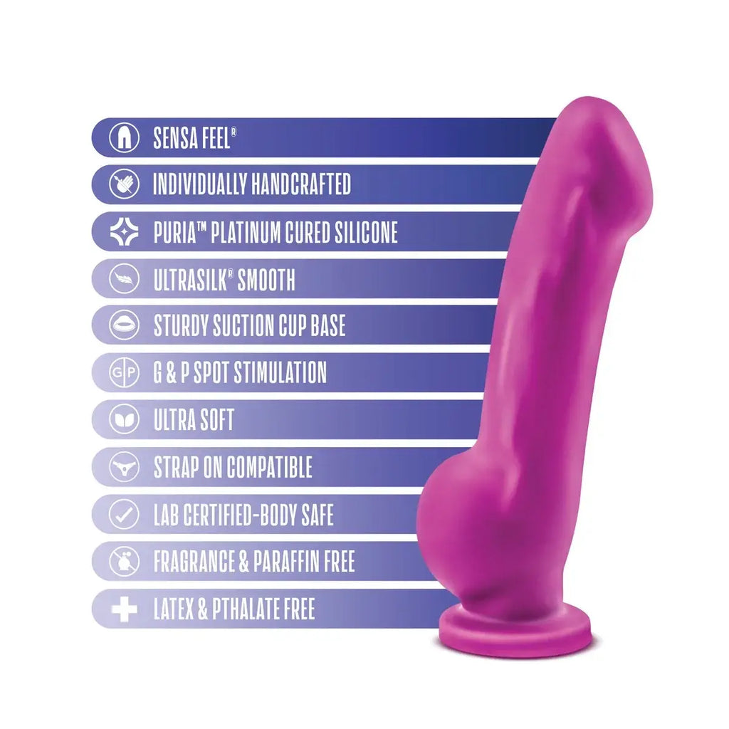 Blush Novelties® Avant D7 Ergo Dual Density Dildo - Sensa Feel | Suction Cup & Harness Compatible Magenta