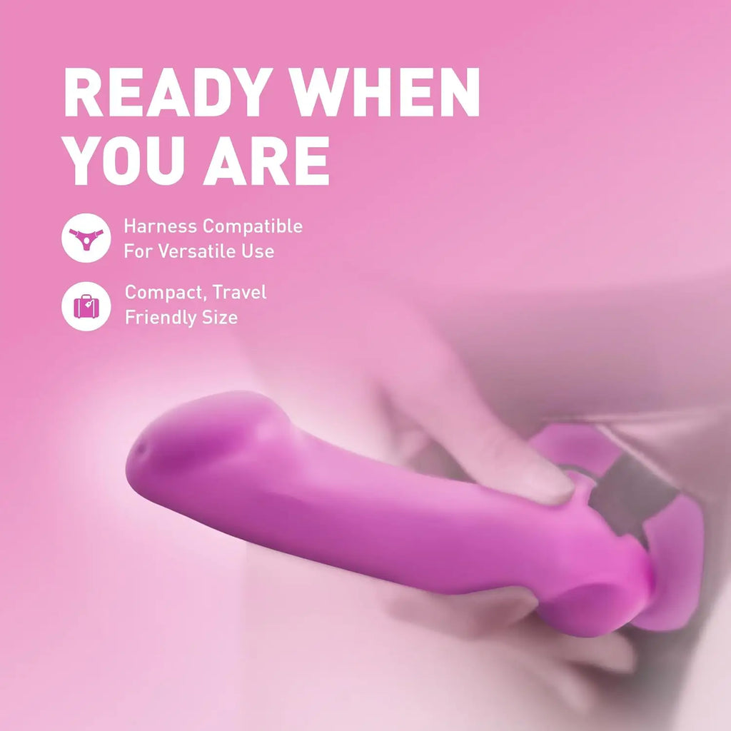 Blush Novelties® Avant D9 Ergo Mini Dual Density Dildo - Sensa Feel | Suction Cup & Harness Compatible Magenta
