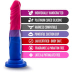 Blush Novelties® Avant P8 Bisexual Pride Dildo - 7.5’’ Textured Silicone Multicolor