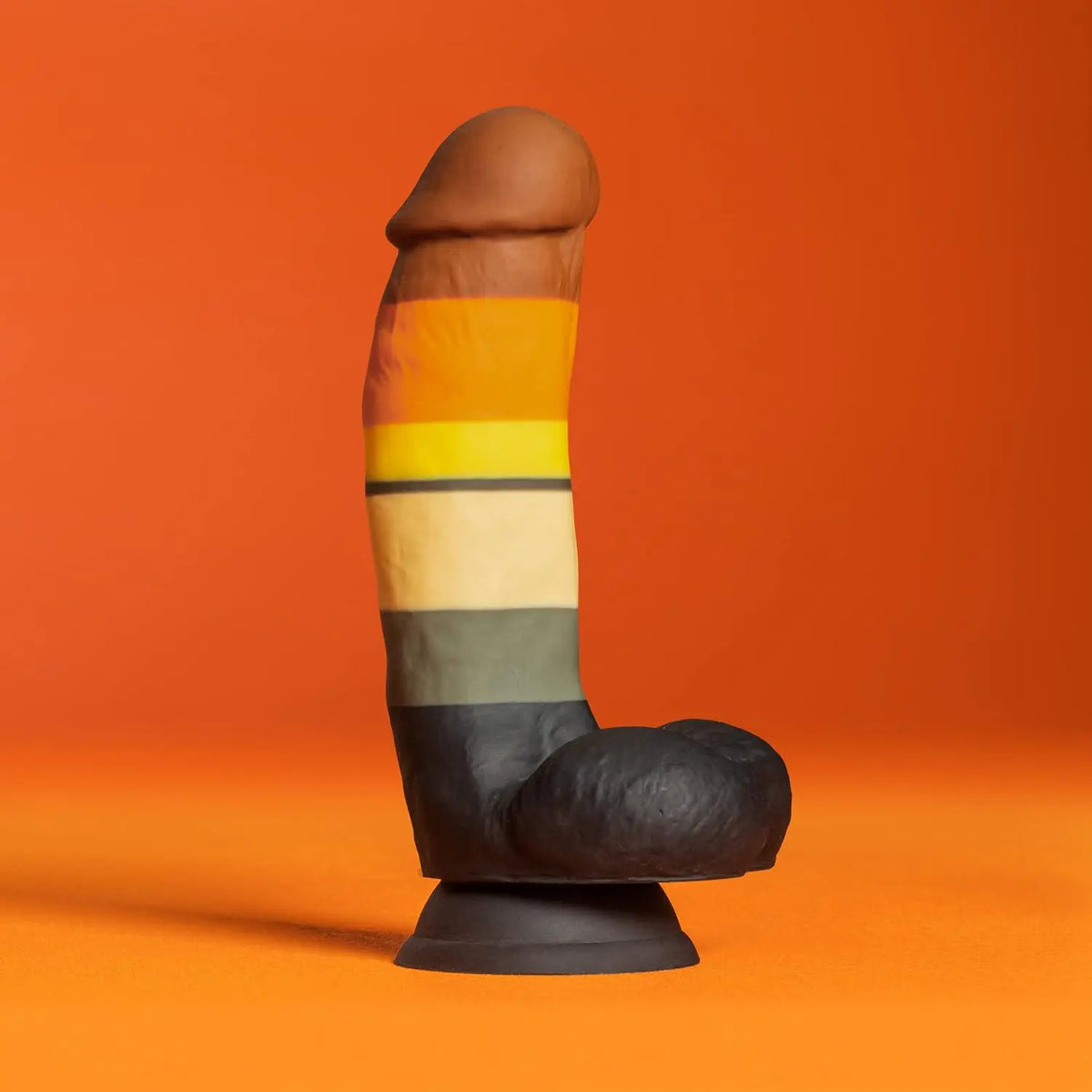 Blush Novelties® Avant P9 Bear Pride Dildo - 7.5’’ Curved Silicone with Balls Multicolor