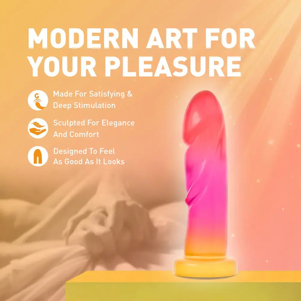 Blush Novelties® Avant Sunburst Artisan Silicone Dildo – G-Spot & P-Spot 7.5’’ Multicolor