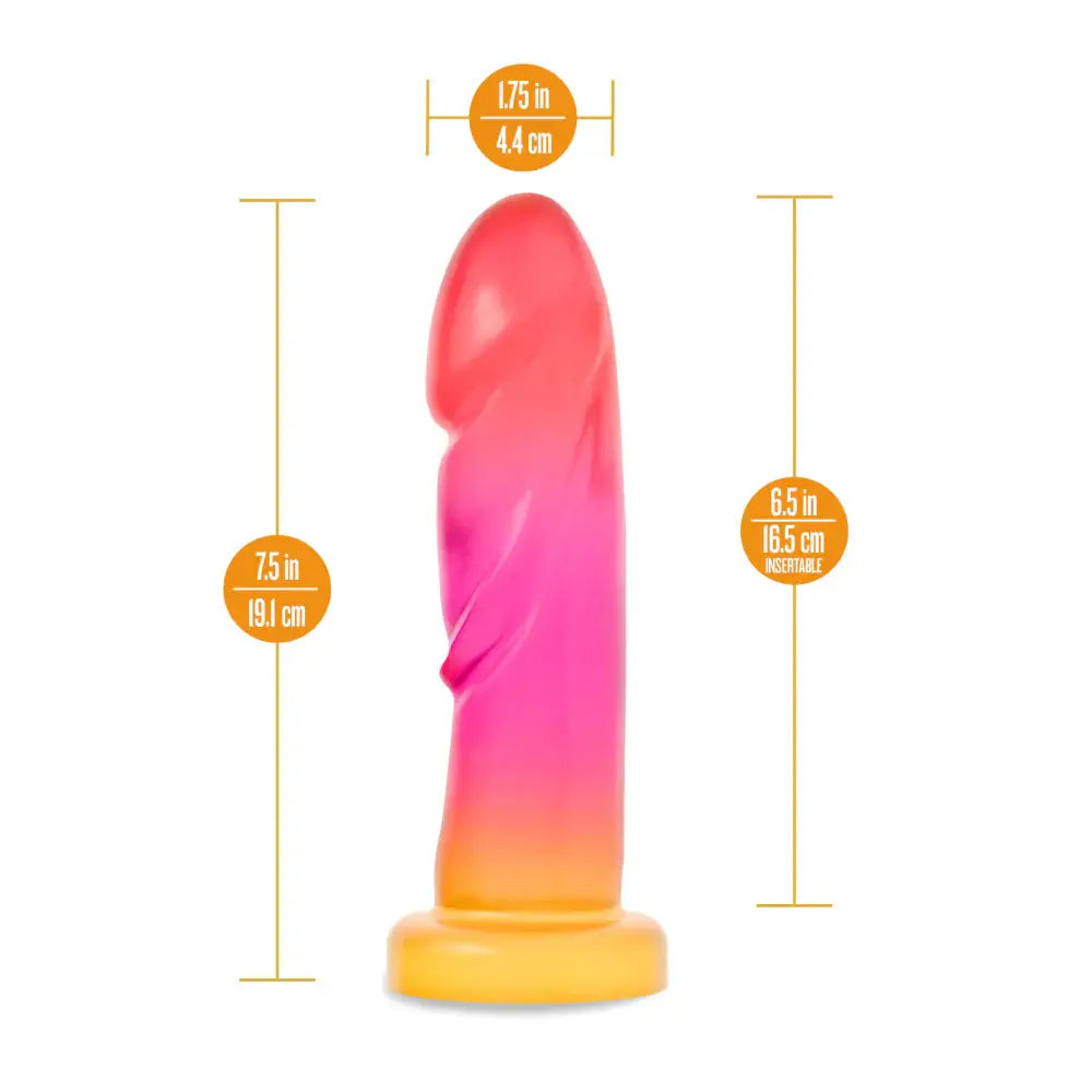 Blush Novelties® Avant Sunburst Artisan Silicone Dildo – G-Spot & P-Spot 7.5’’ Multicolor
