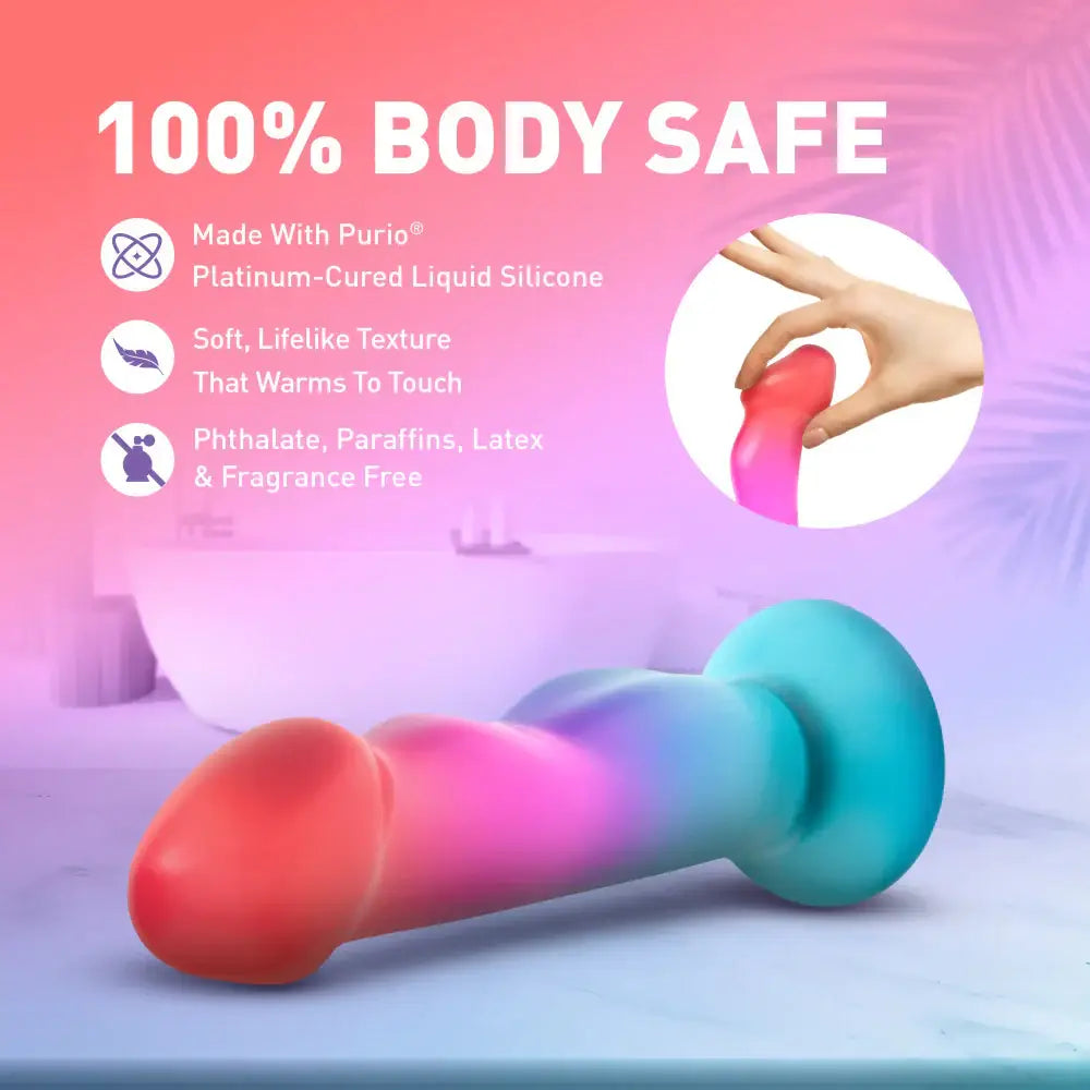 Blush Novelties® Avant Tropical Artisan Silicone Dildo – G-Spot & P-Spot 7.75’’ Multicolor
