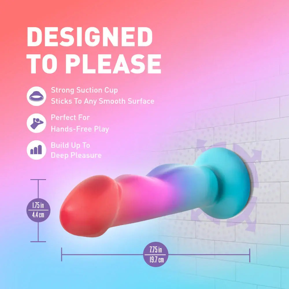 Blush Novelties® Avant Tropical Artisan Silicone Dildo – G-Spot & P-Spot 7.75’’ Multicolor