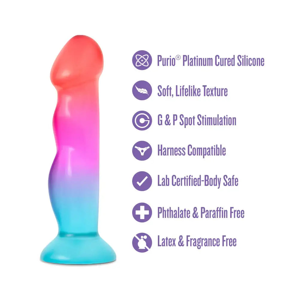 Blush Novelties® Avant Tropical Artisan Silicone Dildo – G-Spot & P-Spot 7.75’’ Multicolor