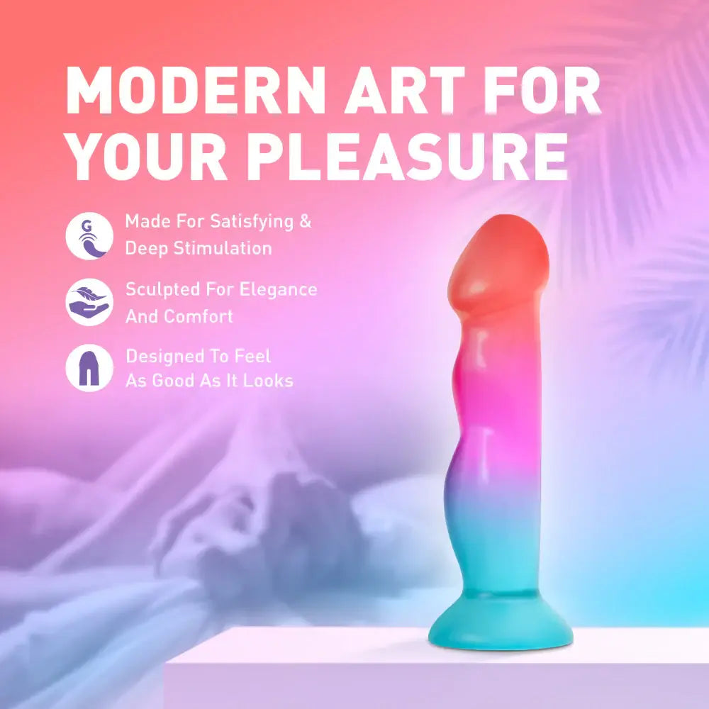Blush Novelties® Avant Tropical Artisan Silicone Dildo – G-Spot & P-Spot 7.75’’ Multicolor