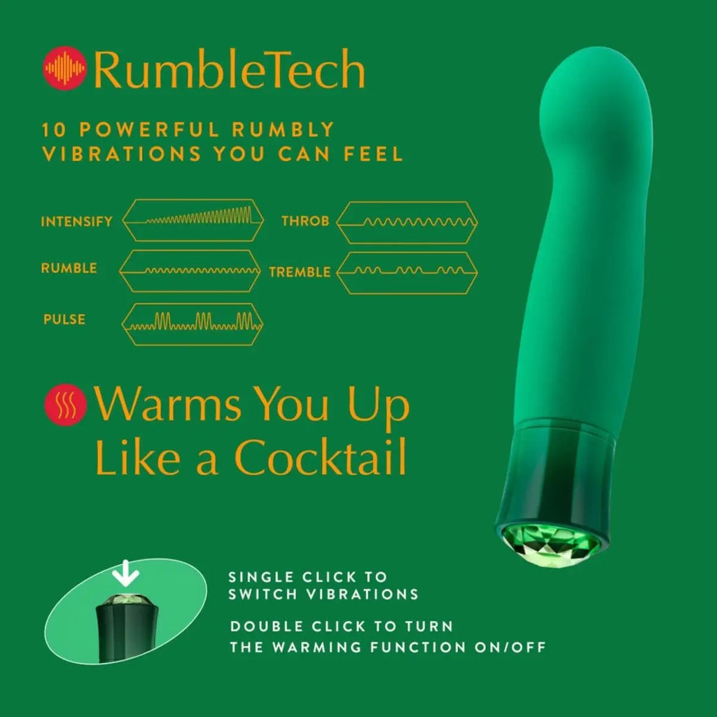 Oh My Gem® Emerald Enchanting Warming Vibrator - Rolik®