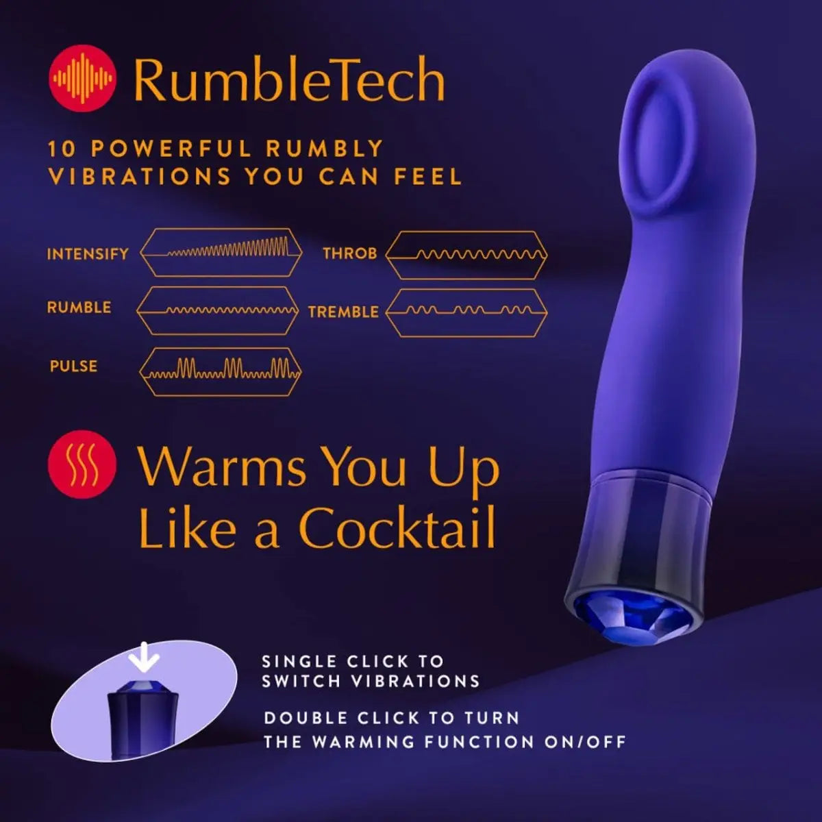Oh My Gem® Sapphire Mystery Warming Vibrator - Rolik®