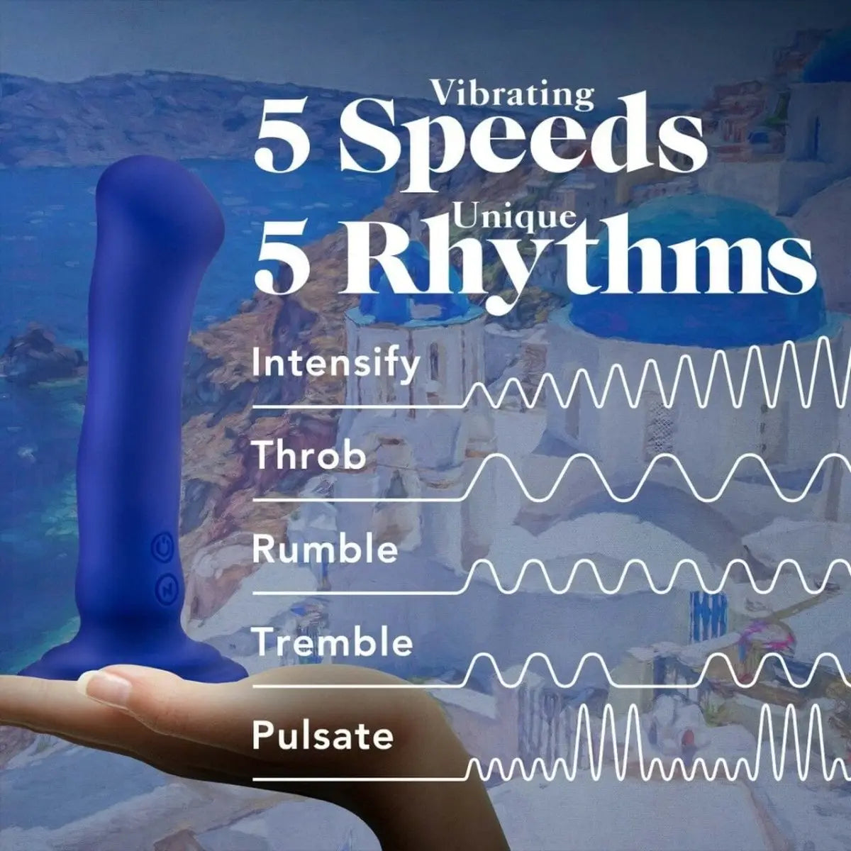 Impressions Santorini Rechargeable Vibrating Dildo - Rolik®