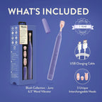 Blush Novelties® Juno Oscillating Wand Vibrator – Precision Tip & 3 Attachments Lilac