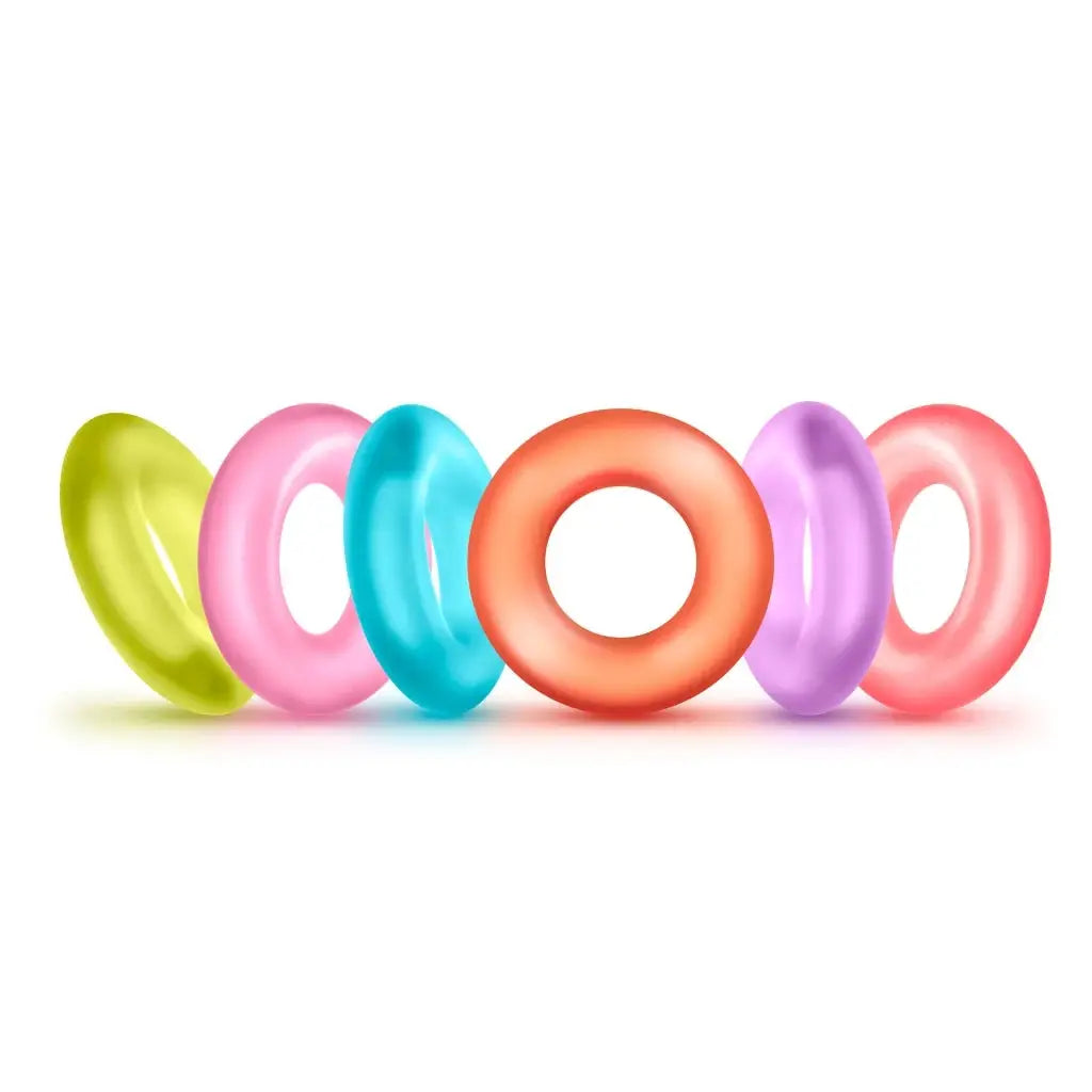Blush Novelties® King of the Ring 6-Pack - Stretchy Elastomer C-Ring Set Rainbow