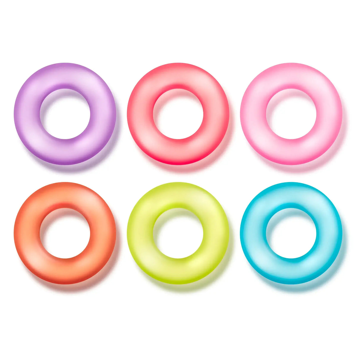 Blush Novelties® King of the Ring 6-Pack - Stretchy Elastomer C-Ring Set Rainbow