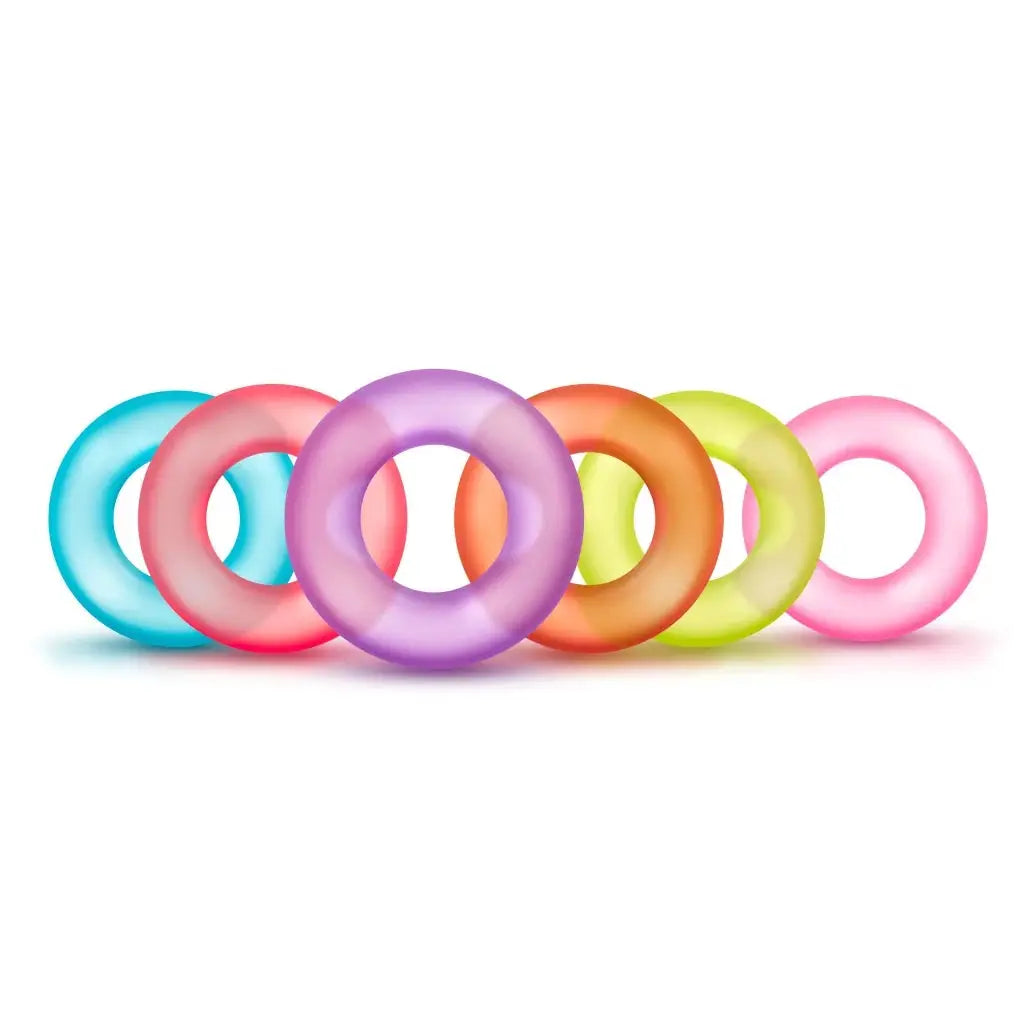 Blush Novelties® King of the Ring 6-Pack - Stretchy Elastomer C-Ring Set Rainbow