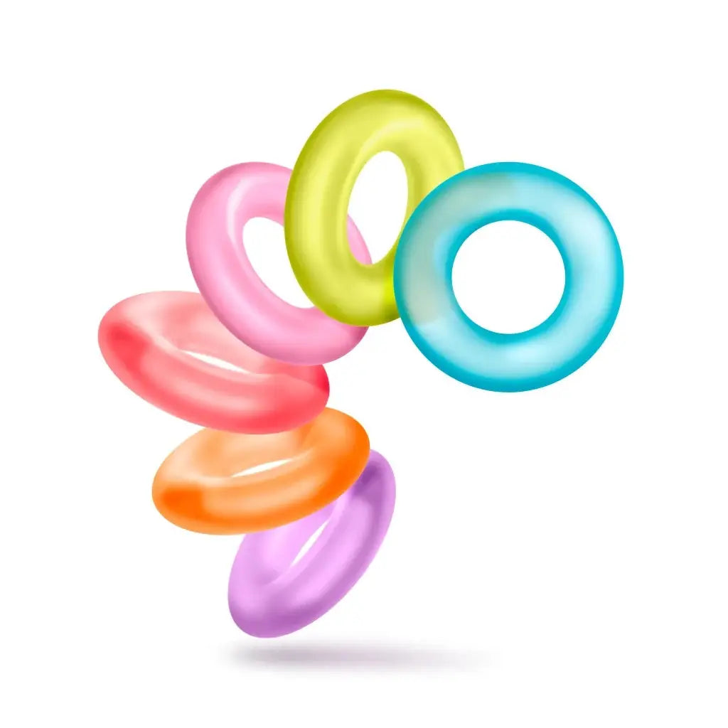 Blush Novelties® King of the Ring 6-Pack - Stretchy Elastomer C-Ring Set Rainbow