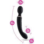 Blush Novelties® Lush Gia Dual-Ended Wand Vibrator - 7 Modes Each End | Massage & G-Spot Black