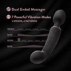 Blush Novelties® Lush Gia Dual-Ended Wand Vibrator - 7 Modes Each End | Massage & G-Spot Black