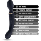 Blush Novelties® Lush Gia Dual-Ended Wand Vibrator - 7 Modes Each End | Massage & G-Spot Black