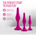 Blush Novelties® Luxe Beginner 3-Piece Graduated Silicone Anal Plug Set