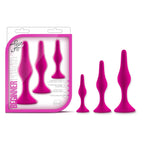 Blush Novelties® Luxe Beginner 3-Piece Graduated Silicone Anal Plug Set Pink