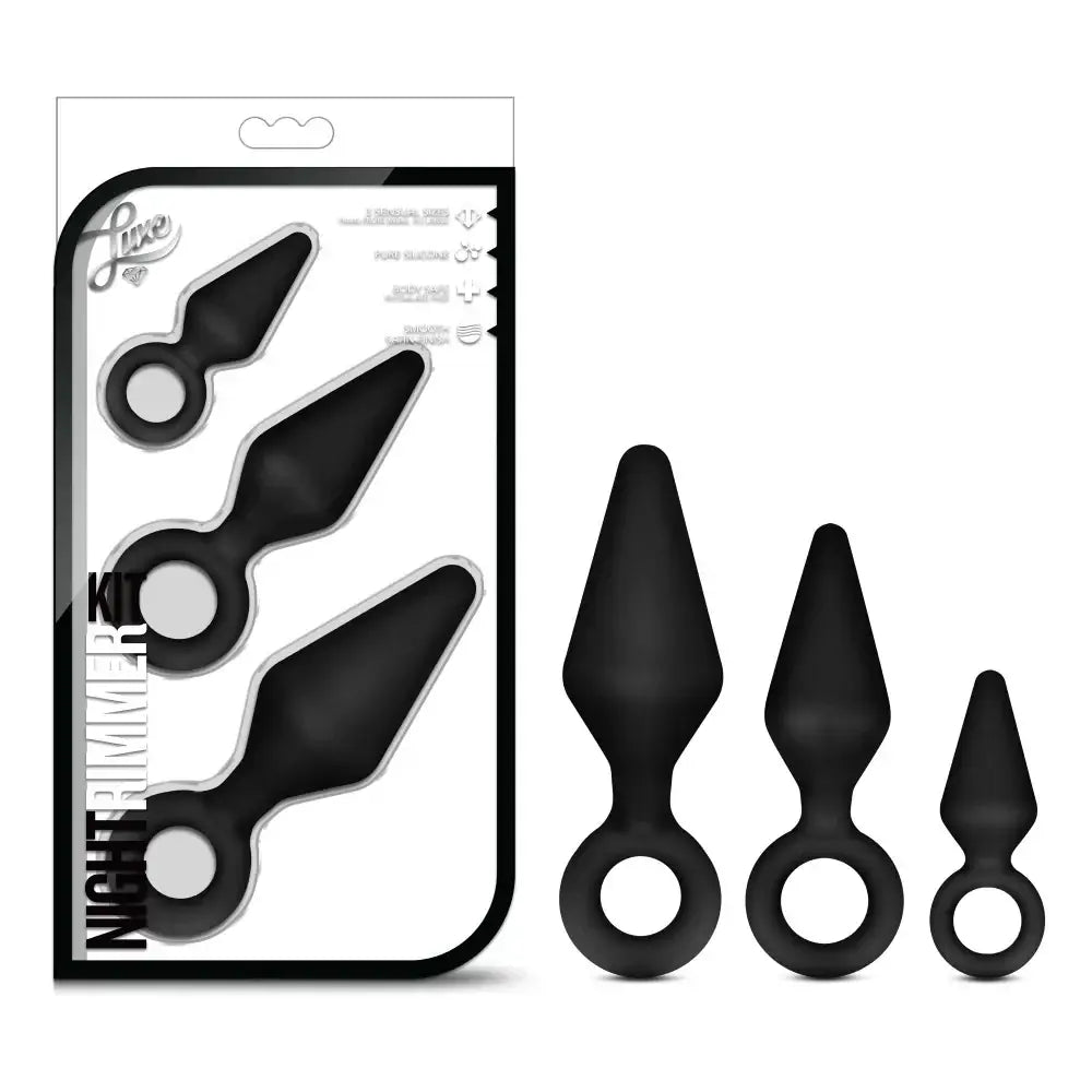 Blush Novelties® Luxe Night Rimmer Anal Training Kit - 3 Graduated Sizes Black