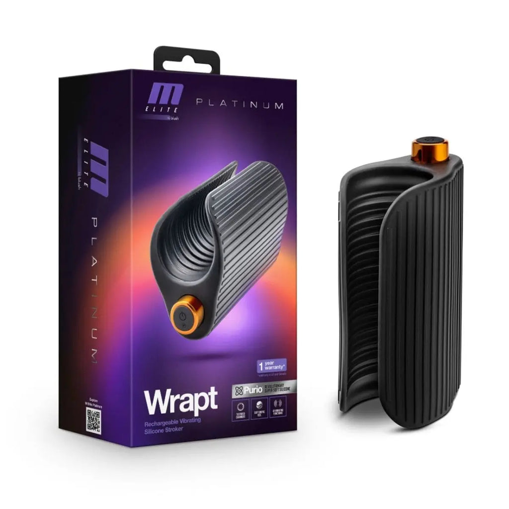 M Elite Platinum Wrapt Vibrating Silicone Stroker - Rolik®