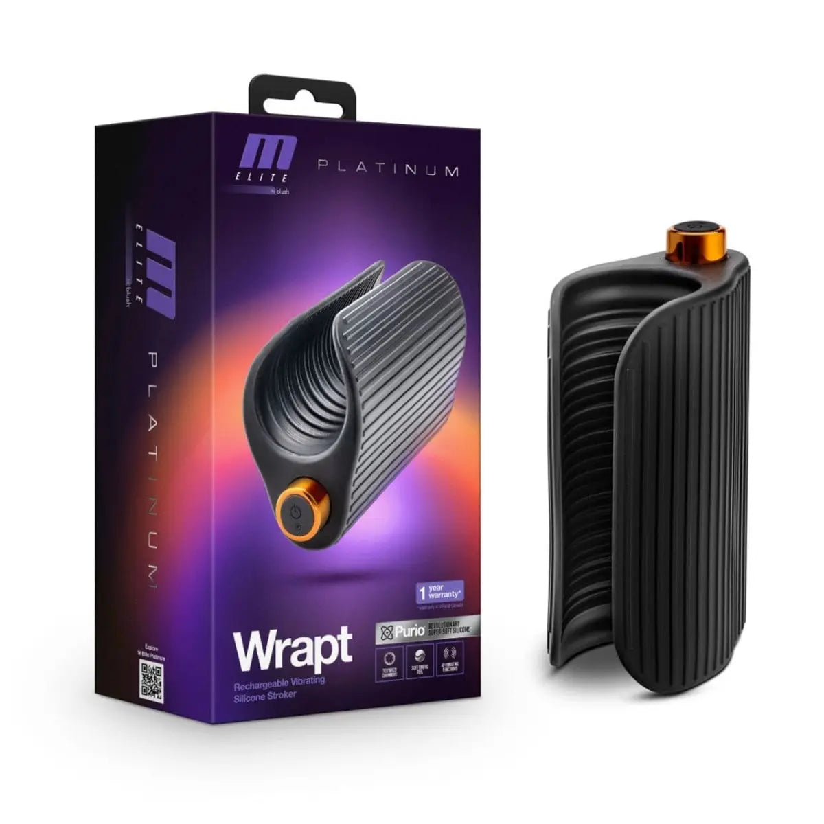 M Elite Platinum Wrapt Vibrating Silicone Stroker - Rolik®