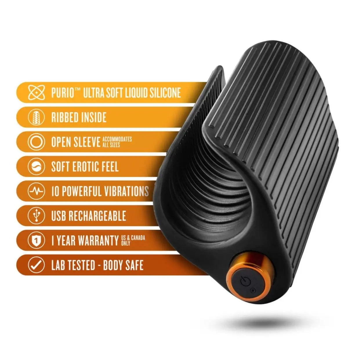 M Elite Platinum Wrapt Vibrating Silicone Stroker - Rolik®