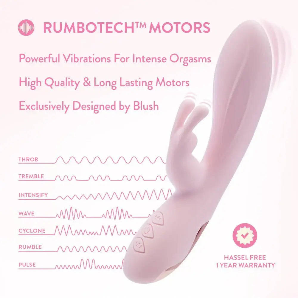 Blush Novelties® Morgan 7.75" G - Spot Clitoral Dual Stimulation Rabbit Vibrator - Rolik®