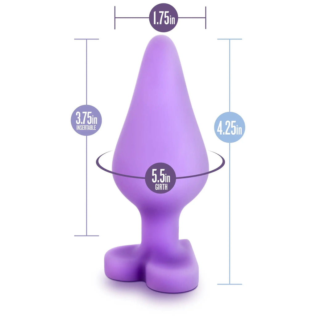 Blush Novelties® Naughtier Candy Heart Plug Eff Mee 4.25 Inch Purple - Rolik®