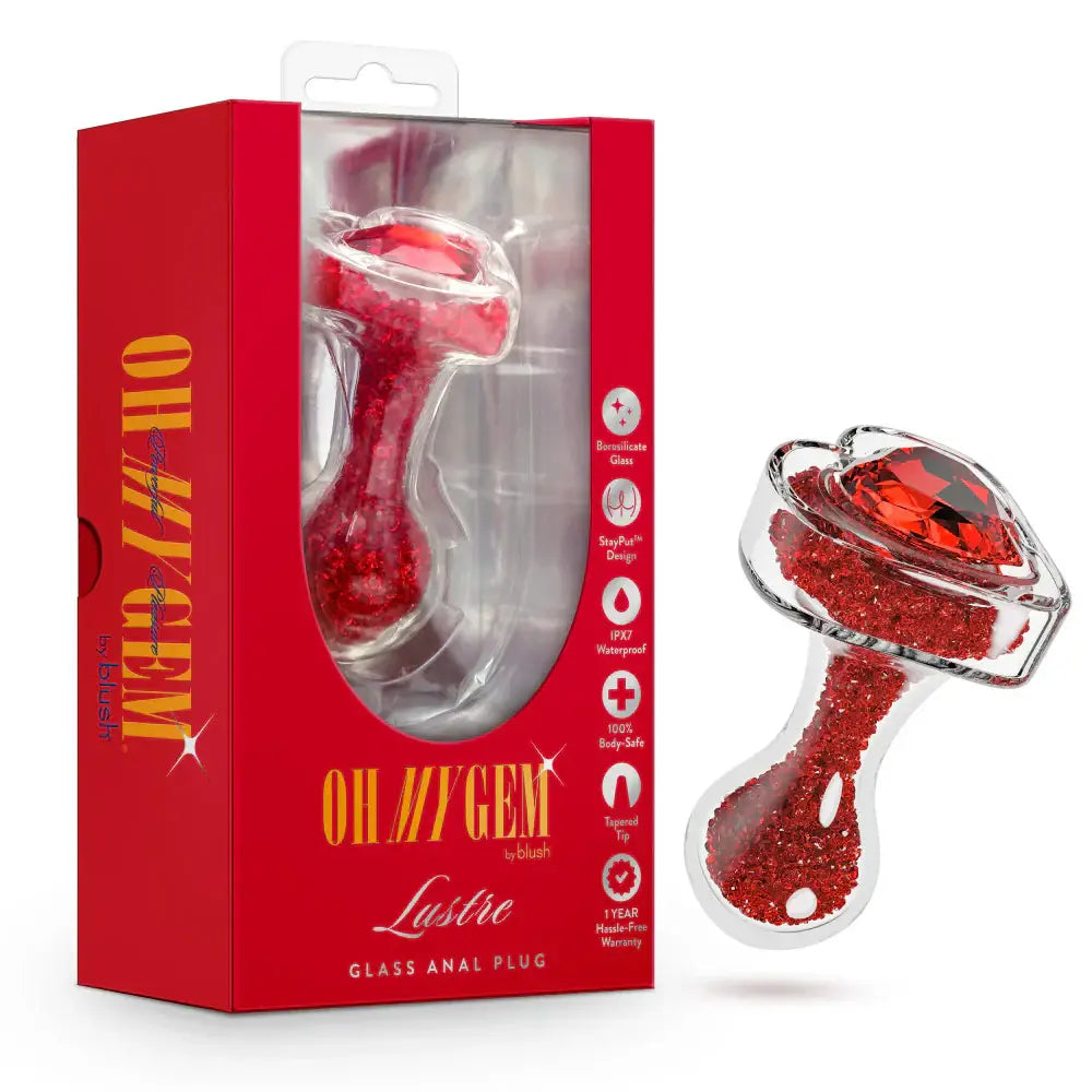 Blush Novelties® Oh My Gem Lustre Red Glass Plug - Rolik®