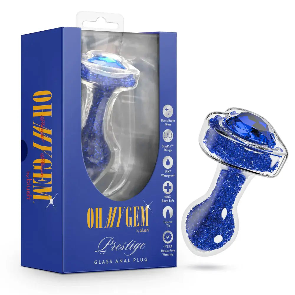 Blush Novelties® Oh My Gem Prestige Blue Glass Plug - Rolik®