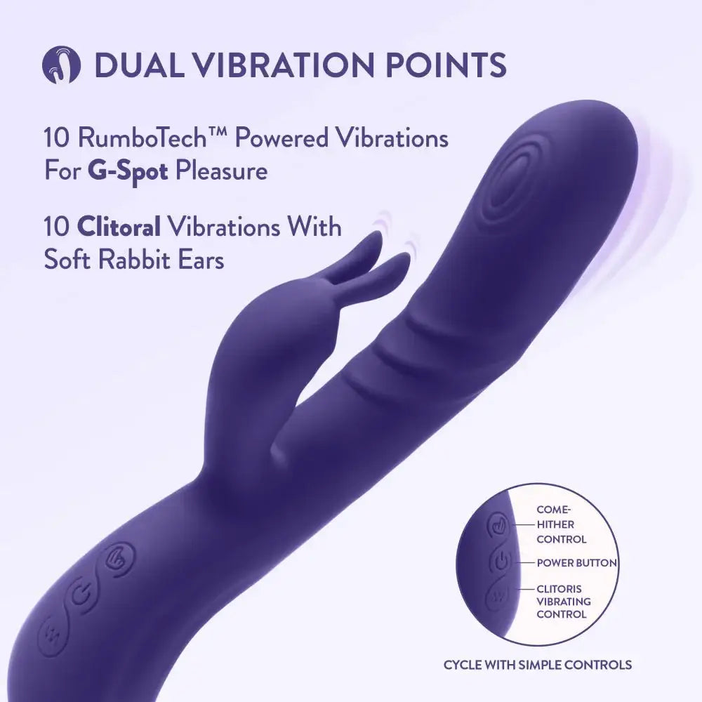 Blush Novelties® Harper 8.75" G - Spot Clitoral Dual Stimulation Silicone Rabbit Vibrator - Rolik®
