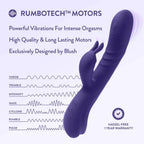 Blush Novelties® Harper 8.75" G - Spot Clitoral Dual Stimulation Silicone Rabbit Vibrator - Rolik®
