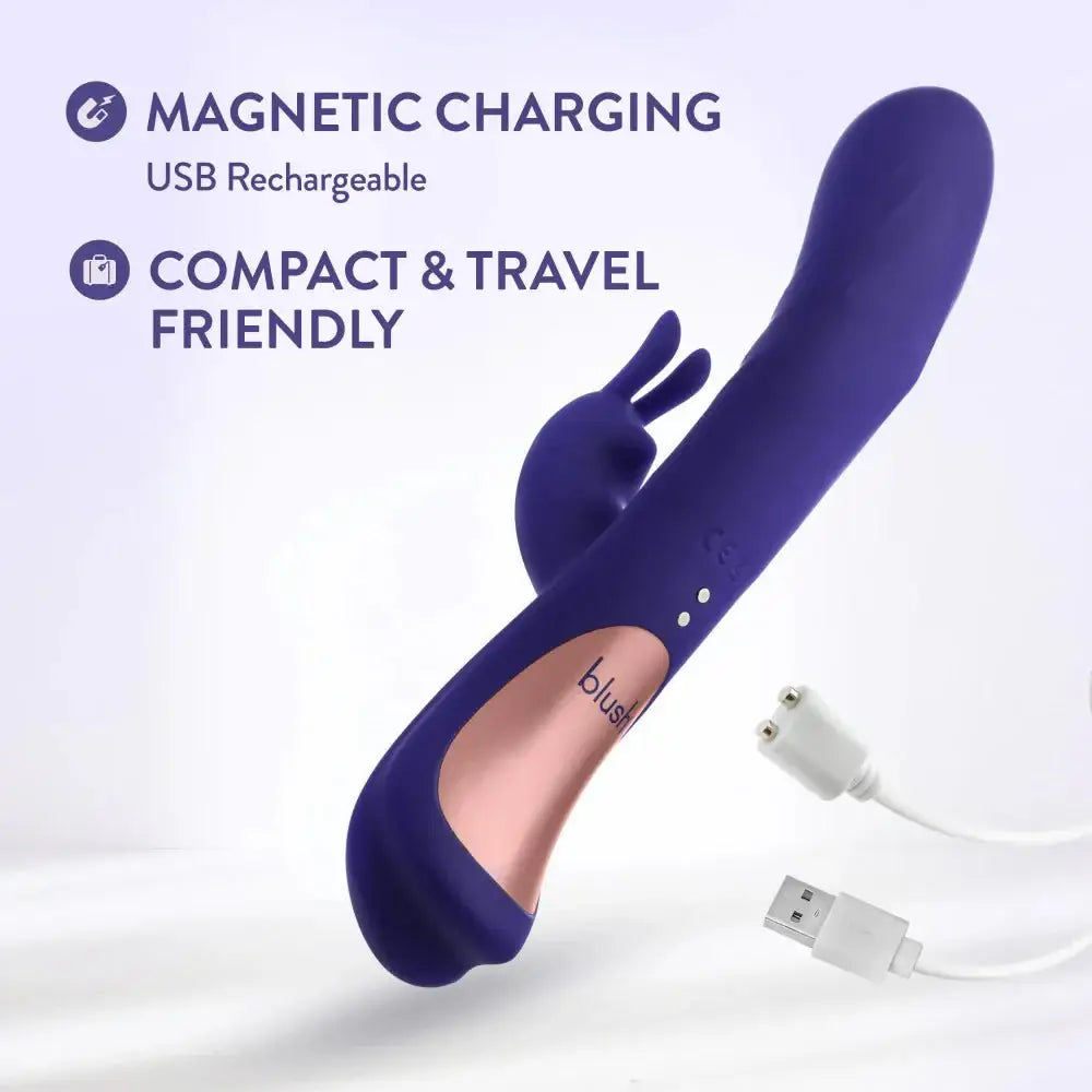 Blush Novelties® Harper 8.75" G - Spot Clitoral Dual Stimulation Silicone Rabbit Vibrator - Rolik®