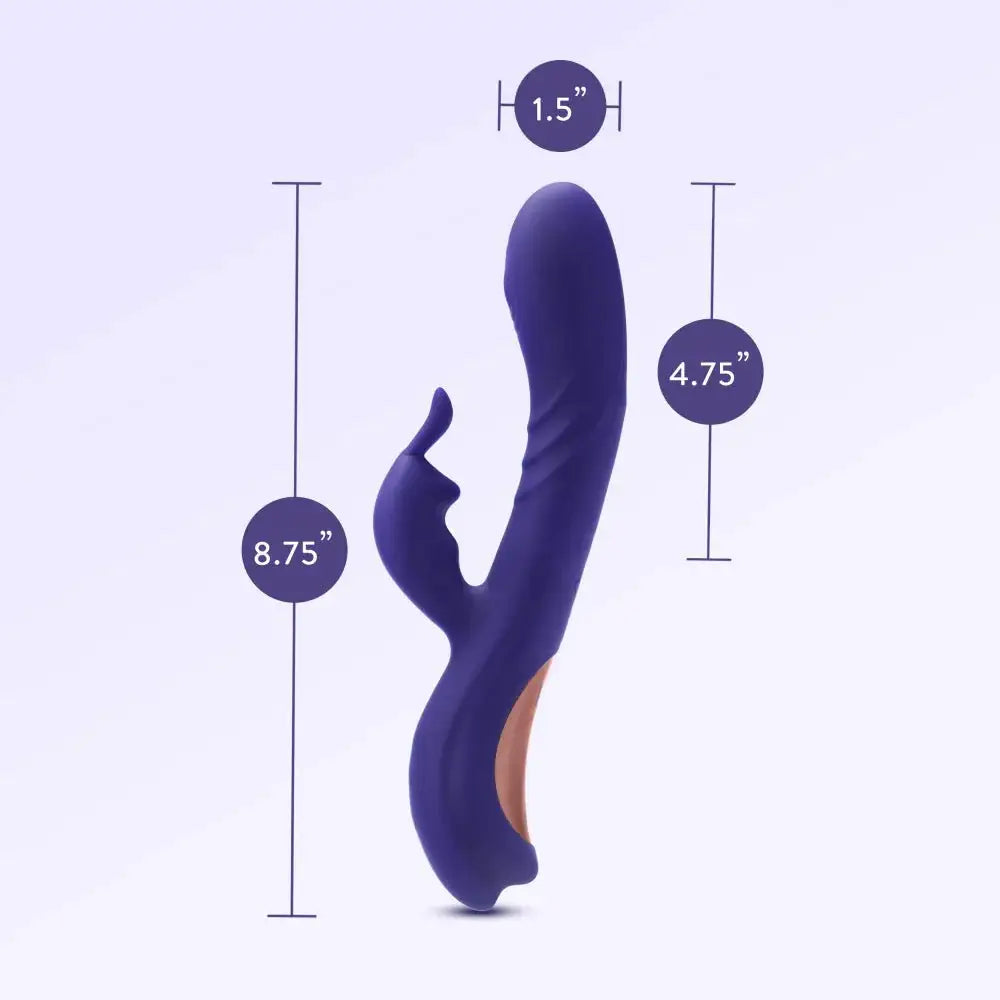 Blush Novelties® Harper 8.75" G - Spot Clitoral Dual Stimulation Silicone Rabbit Vibrator - Rolik®