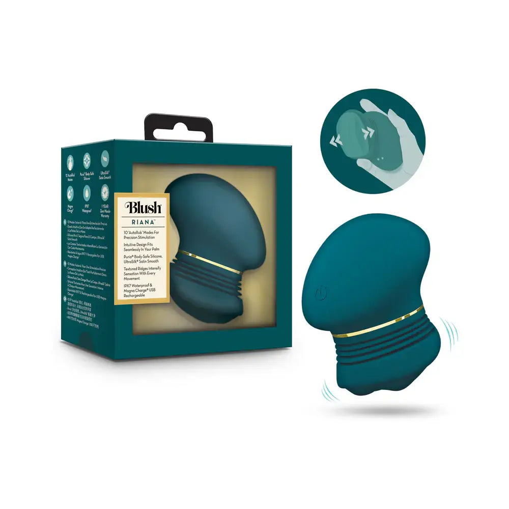 Blush Novelties® Riana Clitoral Stimulator with AutoRub™ Technology Teal