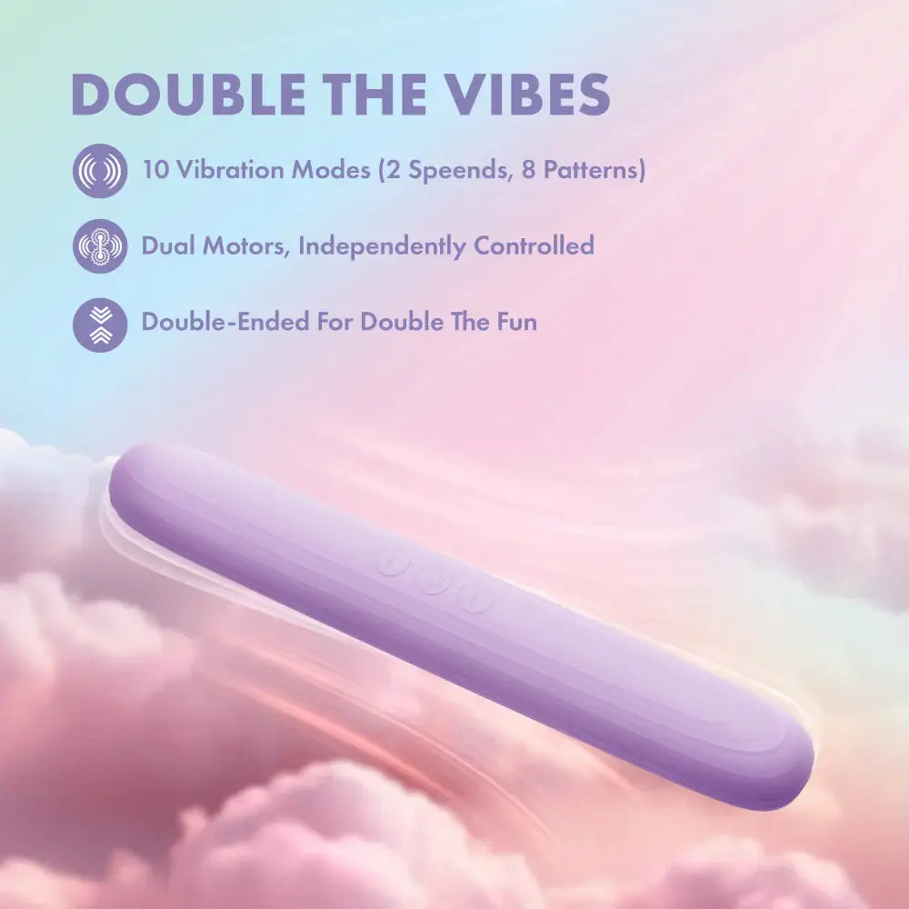 Blush Novelties® Play With Me Double-Ended Vibrator – Dual Motor 10 Modes Lavender